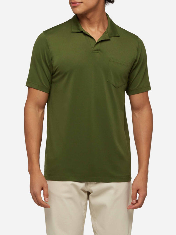 Military green technical piquet polo shirt Camber