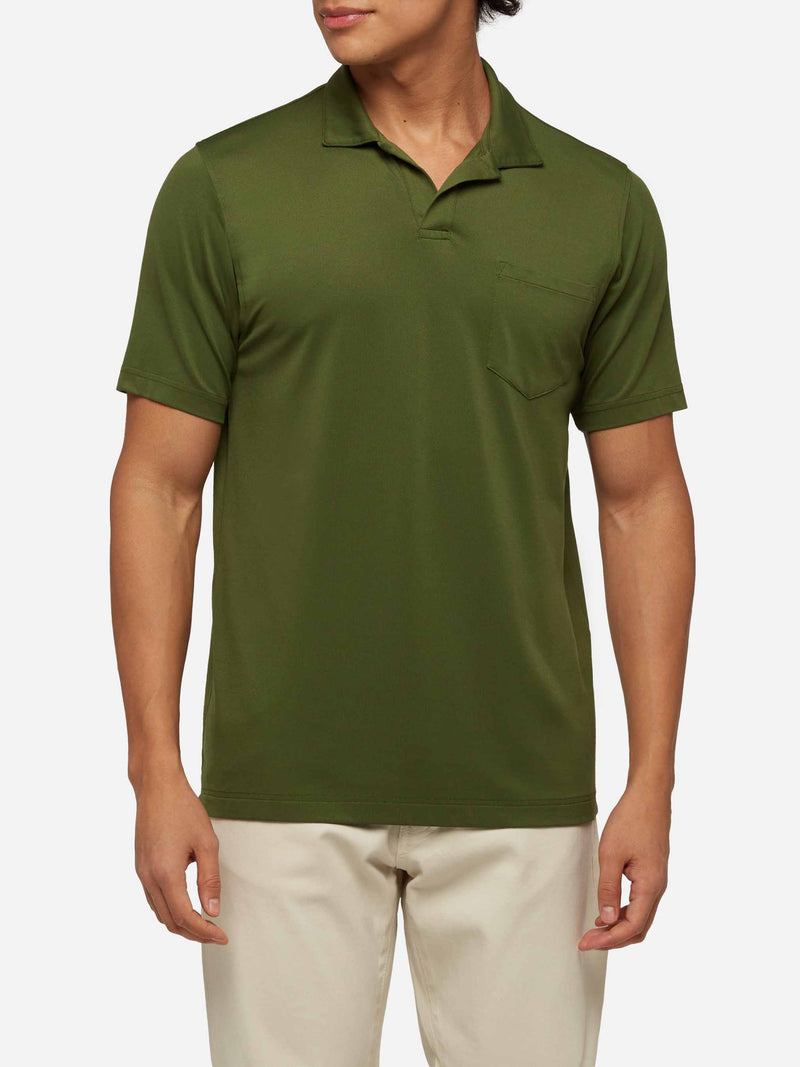 Military green technical piquet polo shirt Camber