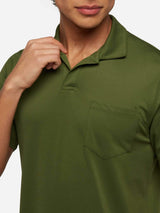 Military green technical piquet polo shirt Camber