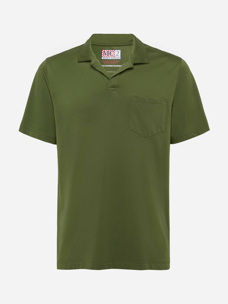 Military green technical piquet polo shirt Camber