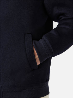 Bomber Camden in lana blu sfoderato 