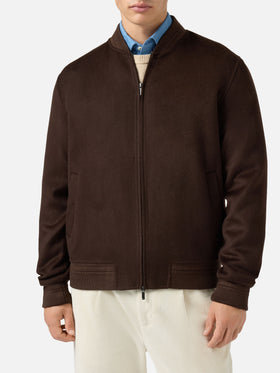 Unlined Camden wool bomber in brown
