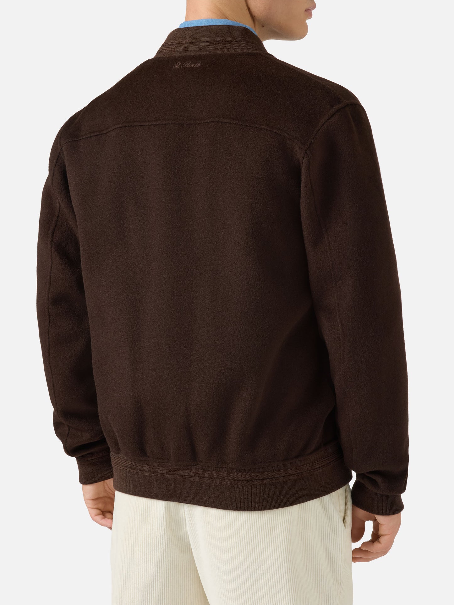 Unlined Camden wool bomber in brown