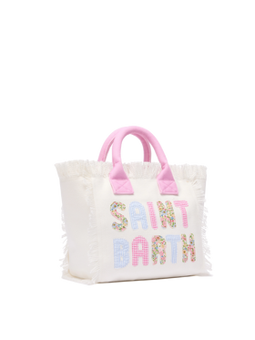 Colette cotton canvas handbag with Saint Barth patch logo