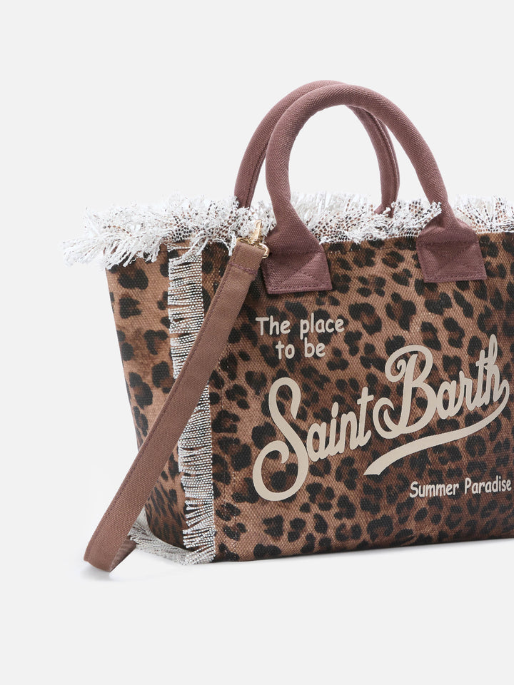 Colette canvas bag with leopard pattern