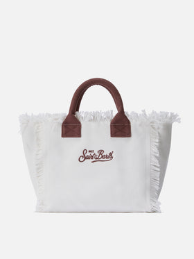 White Colette canvas bag with animalier patch logo