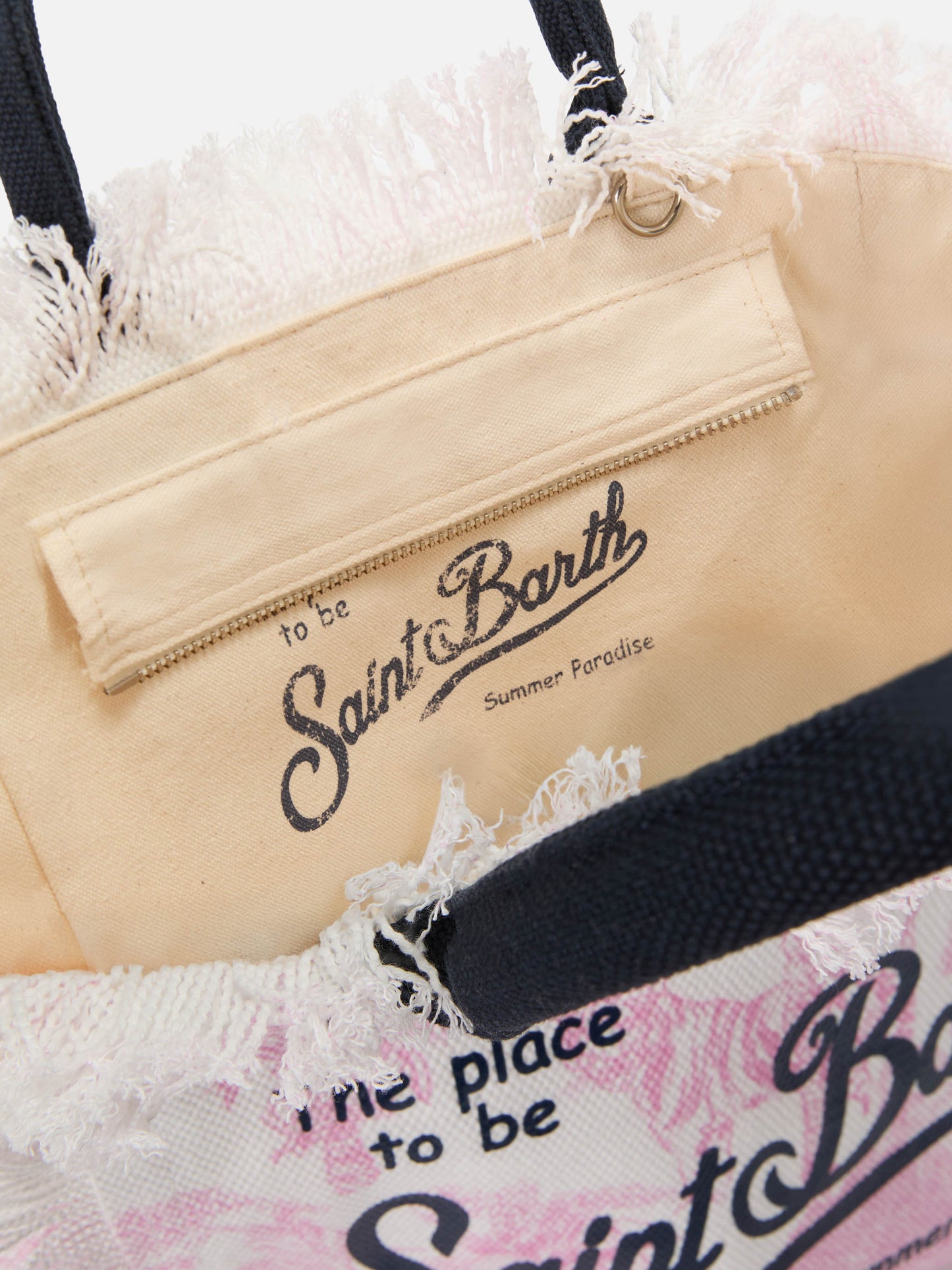 Borsa Colette in canvas con stampa toile de Jouy rosa