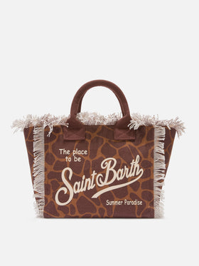 Borsa Colette in canvas con fantasia animalier