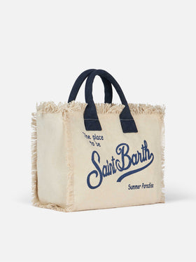 Handtasche Colette aus cremeweißem Baumwollcanvas