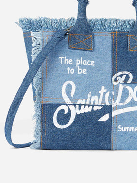 Colette denim cotton canvas handbag with - MC2 Saint Barth