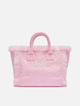 Colette Sponge pink zebra embossed terry handbag