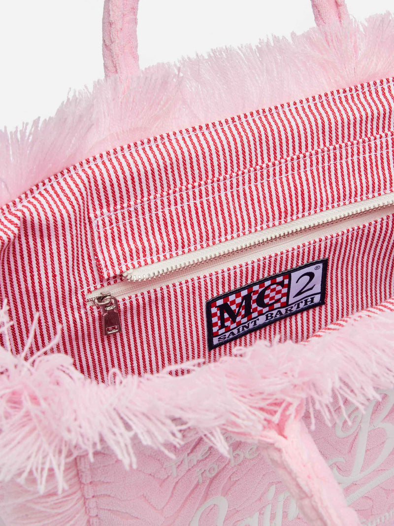 Colette Sponge pink zebra embossed terry handbag