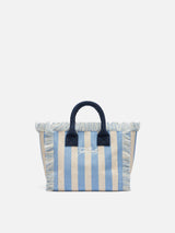 Colette Sponge light blue striped terry handbag