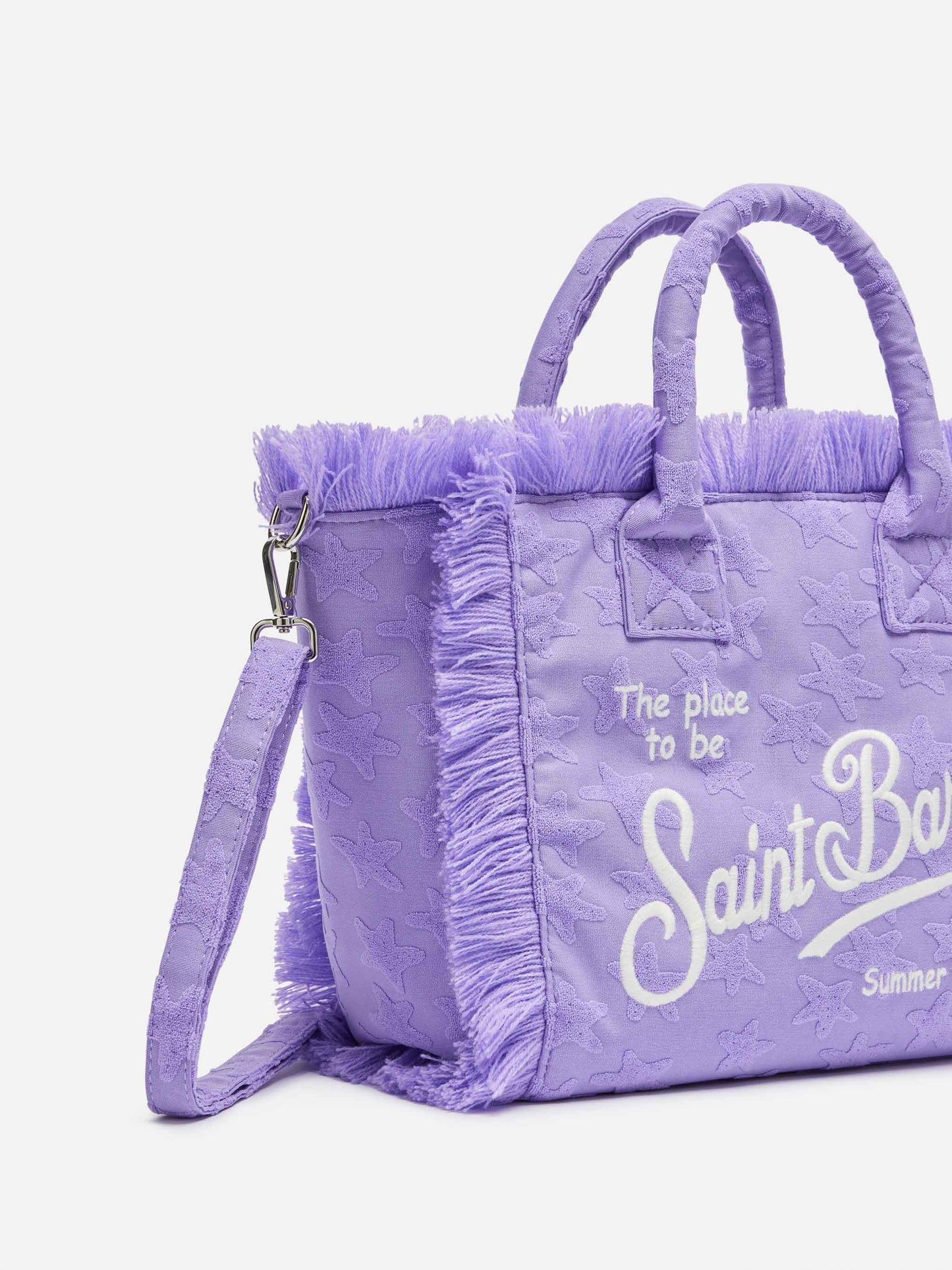 Colette Sponge – Frottee-Handtasche mit lila Sternenprägung
