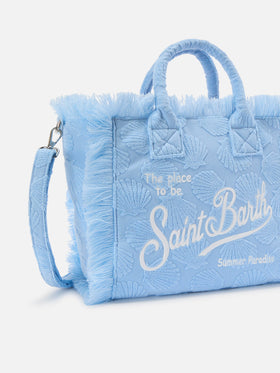 Borsa Colette in tessuto effetto spugna con conchiglie in rilievo