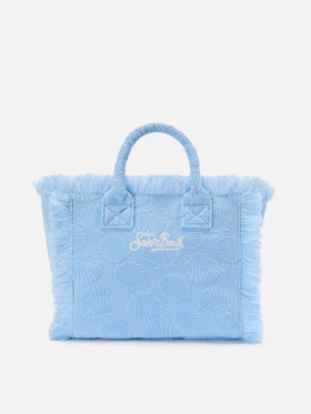 Borsa Colette in tessuto effetto spugna con conchiglie in rilievo