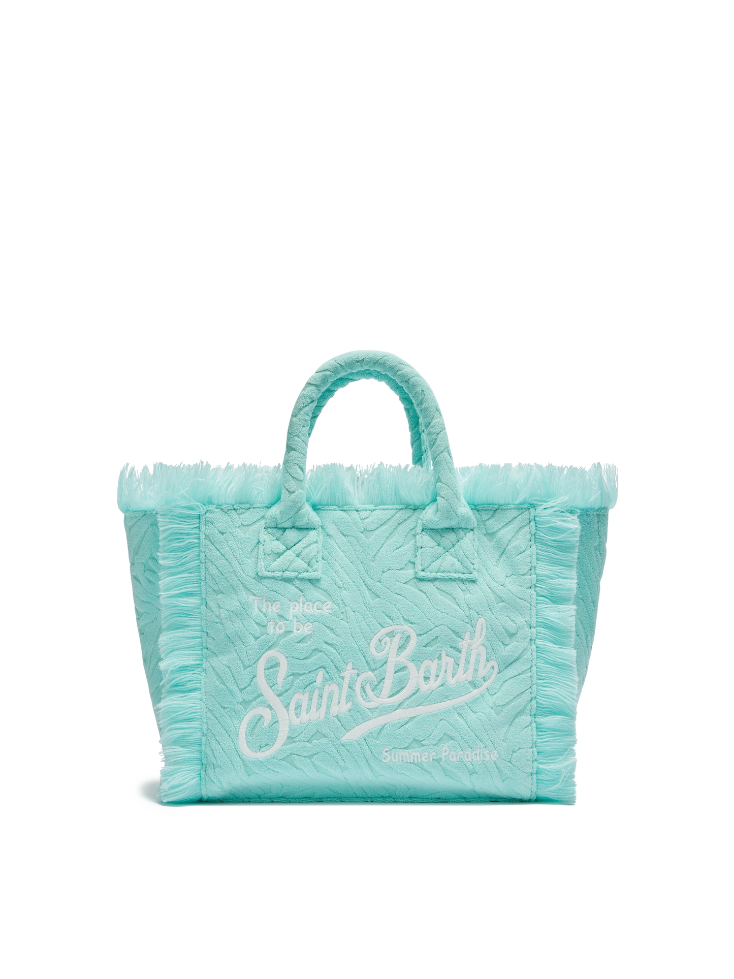 Colette Sponge – Frottee-Handtasche mit Zebraprägung in Wassergrün