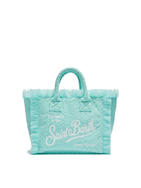 Colette Sponge – Frottee-Handtasche mit Zebraprägung in Wassergrün