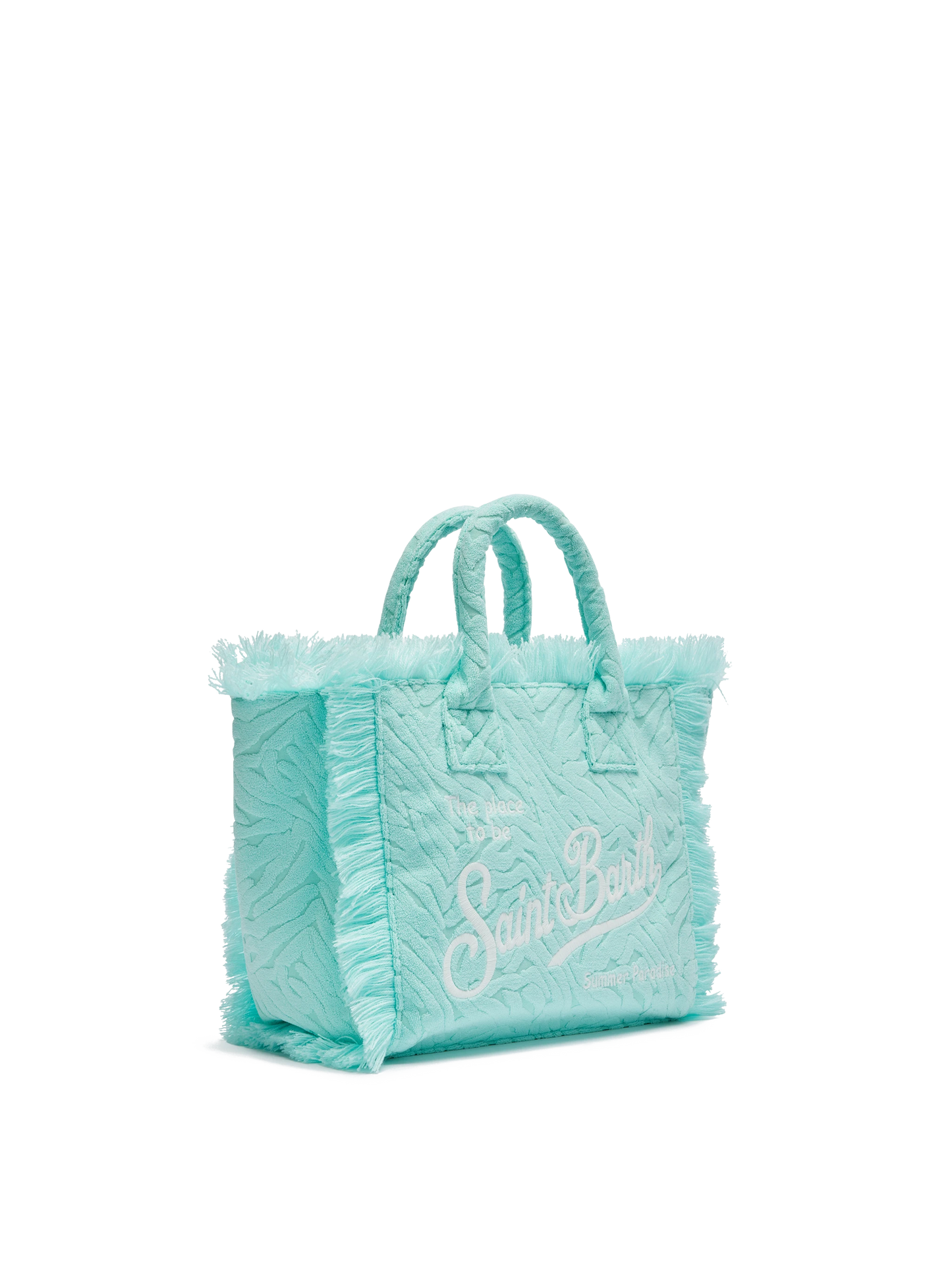 Colette Sponge – Frottee-Handtasche mit Zebraprägung in Wassergrün