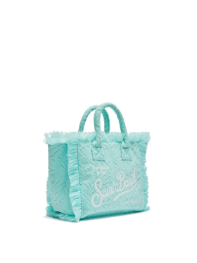 Colette Sponge – Frottee-Handtasche mit Zebraprägung in Wassergrün