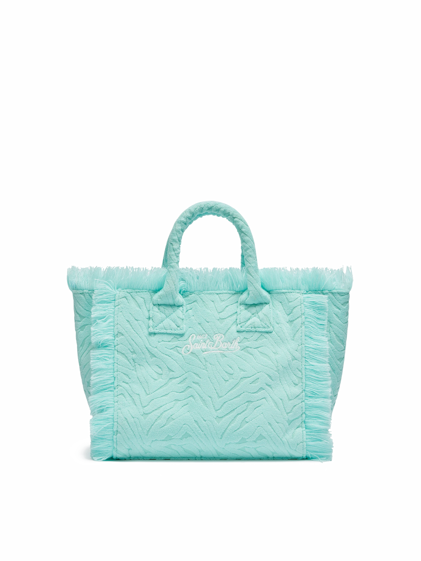 Colette Sponge – Frottee-Handtasche mit Zebraprägung in Wassergrün