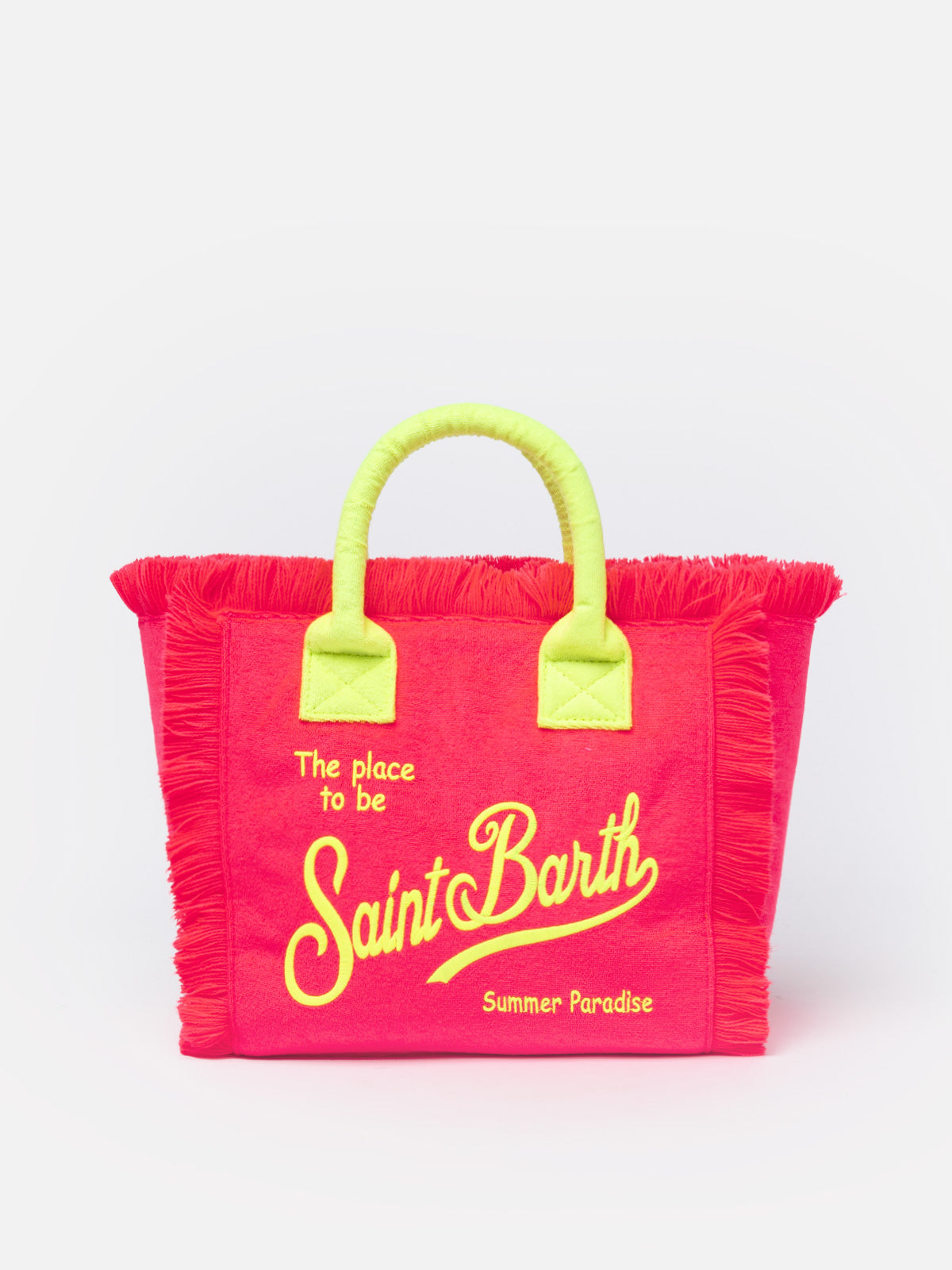 Fluo pink terry embossed Colette Sponge handbag - MC2 Saint Barth