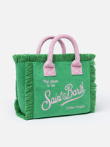 Grüne Colette Sponge Handtasche mit Frotteeprägung