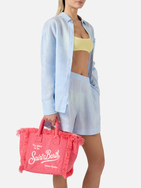 Terry effect Colette bag with raised zebra pattern