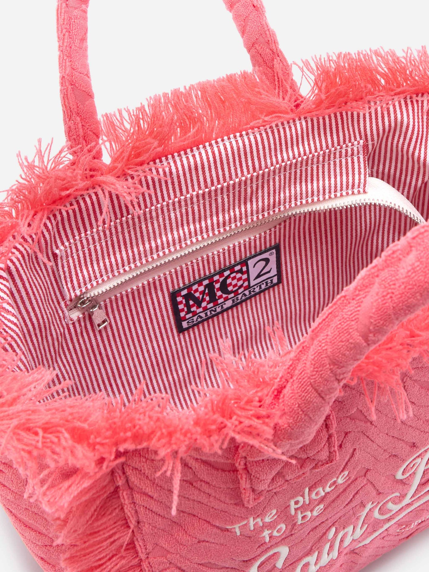 Terry effect Colette bag with raised zebra pattern