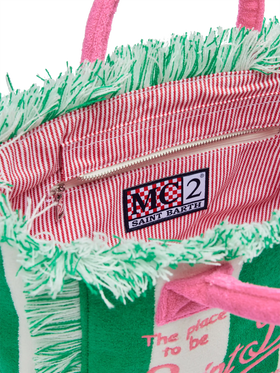Colette Sponge green striped terry handbag - MC2 Saint Barth