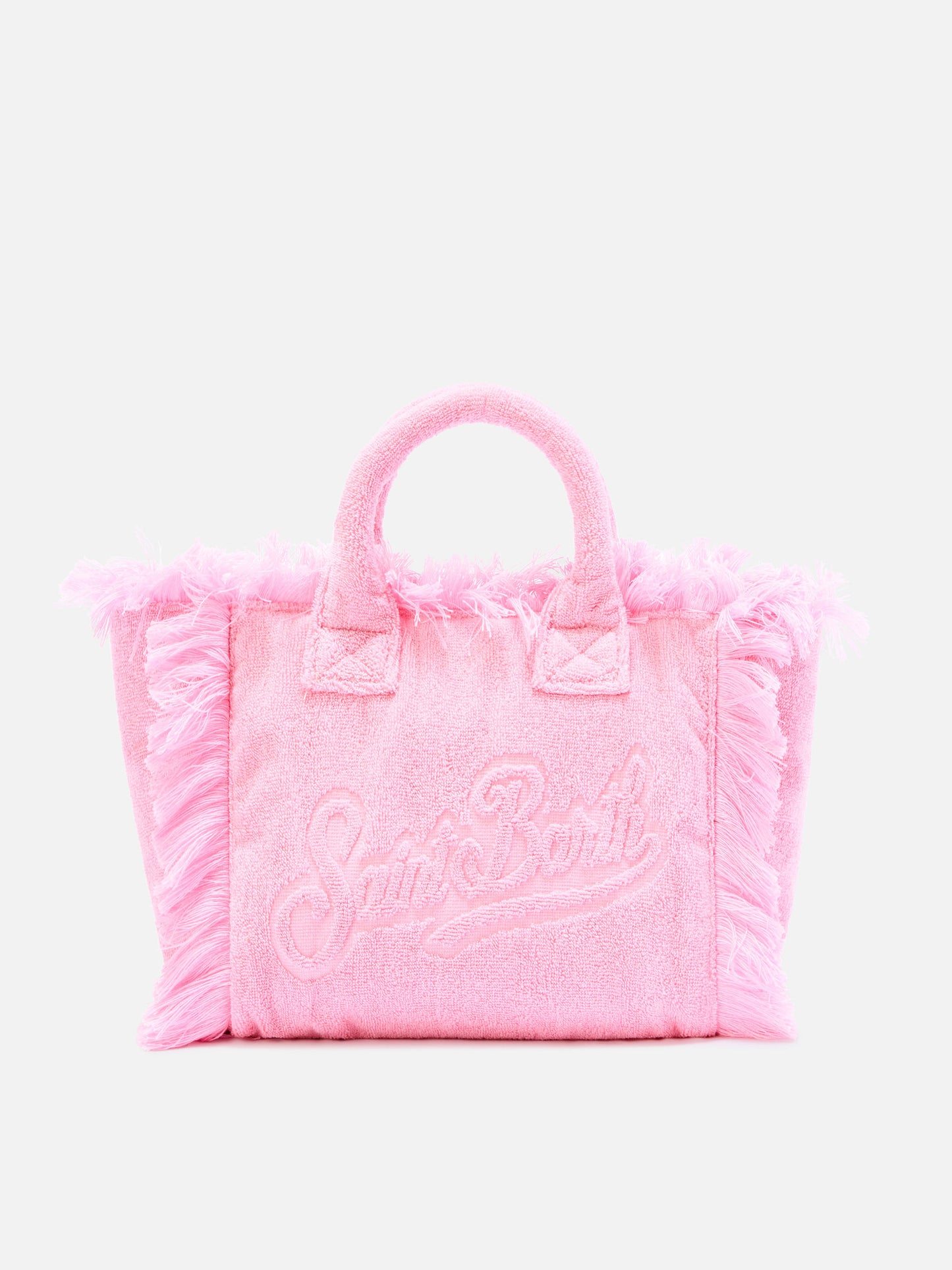Einfarbige Colette-Tasche in Pink mit Frottee-Effekt 