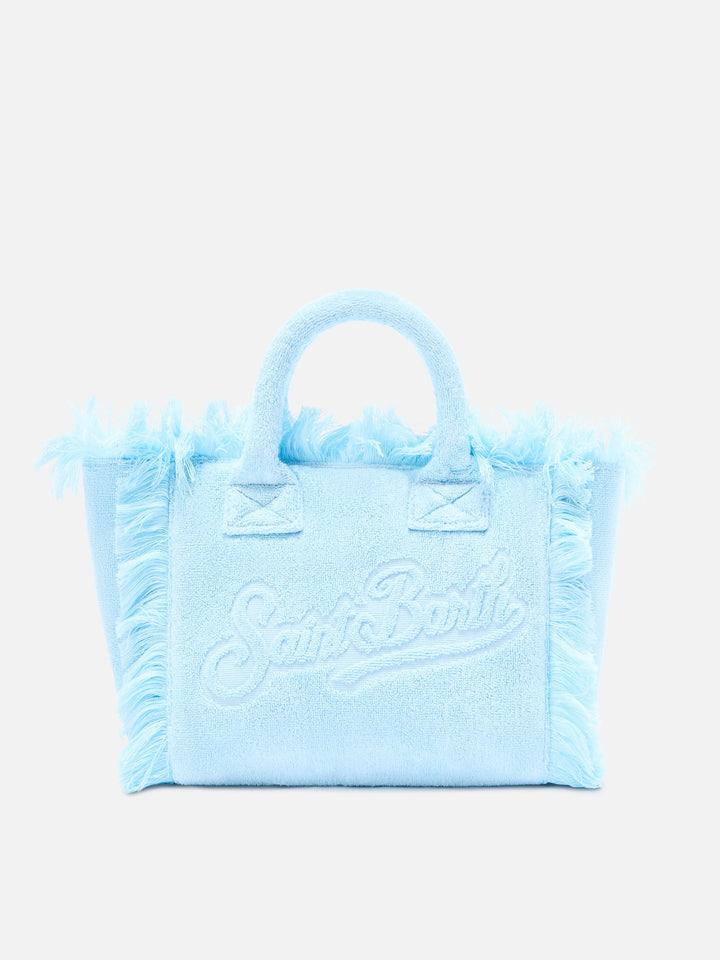 Hellblaue Colette Tasche in Unifarbe mit Frottee-Effekt 