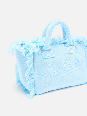Light blue solid color terry effect Colette bag