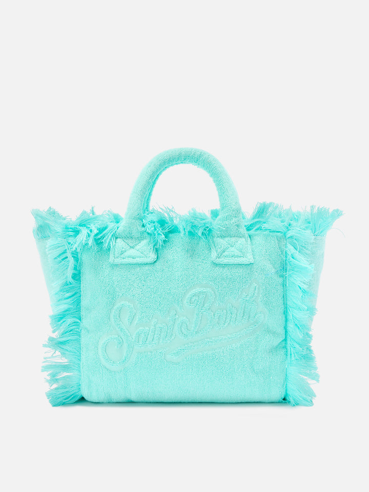 Borsa Colette in tessuto effetto spugna verde acqua tinta unita