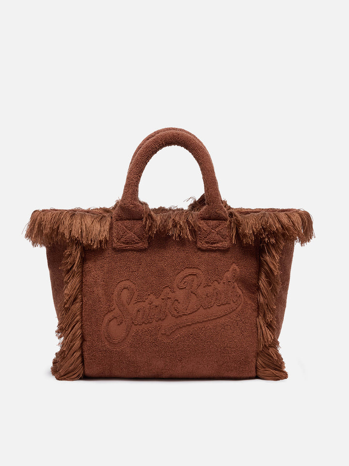 Borsa Colette in spugna marrone con rilievo