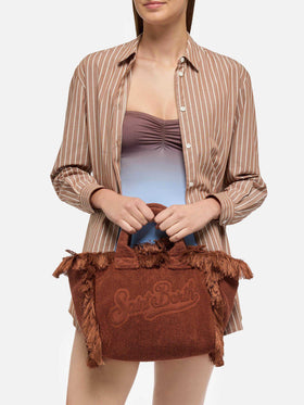 Colette Terry embossed brown handbag - MC2 Saint Barth