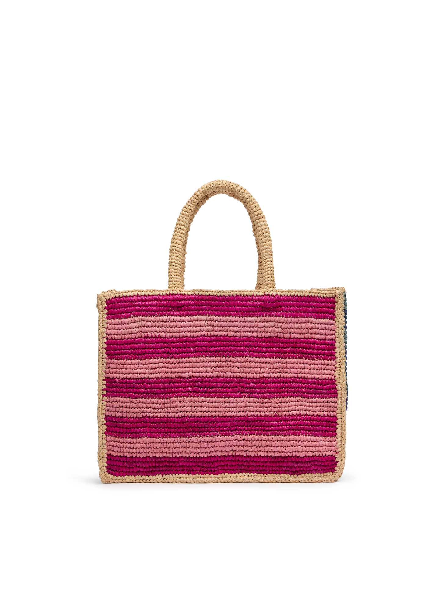 Colette Raffia multicolor striped handbag with logo  embroidery