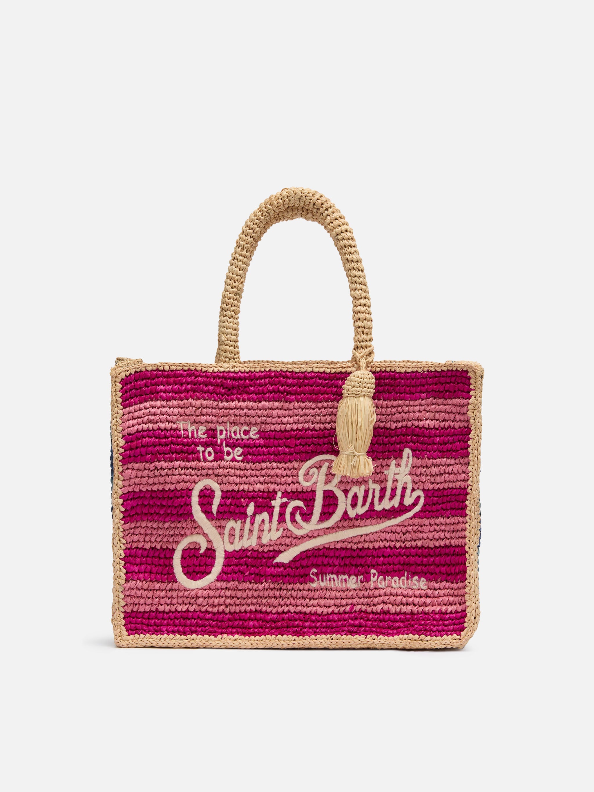 MC2 Saint Barth コレット ラフィア Colette Raffia multicolor striped handbag with logo