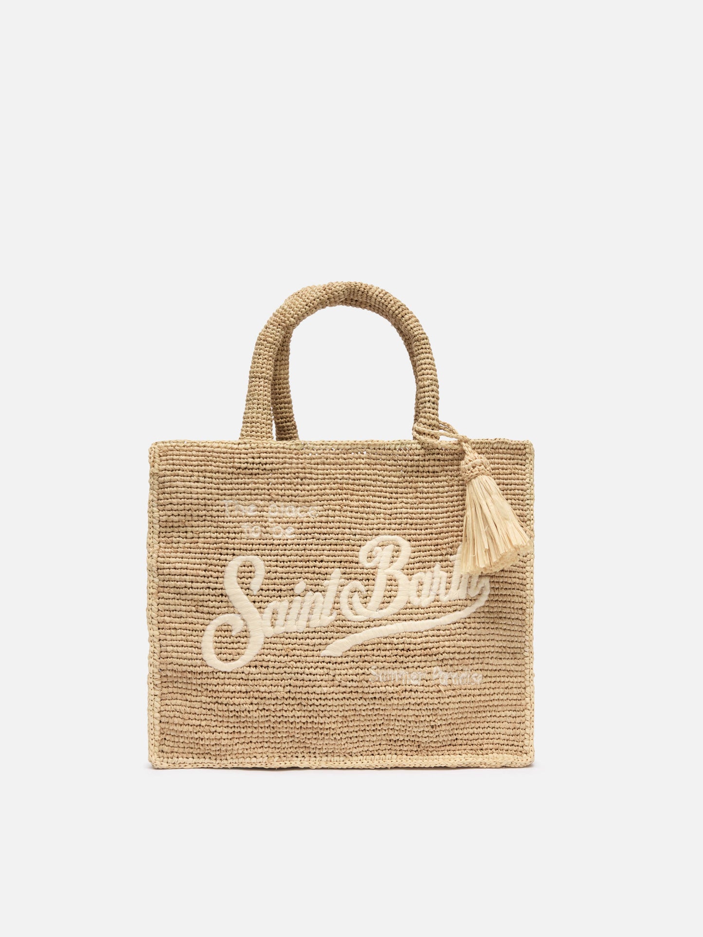Colette Raffia Handtasche mit Logo-Stickerei