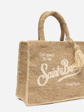 Colette Raffia Handtasche mit Logo-Stickerei