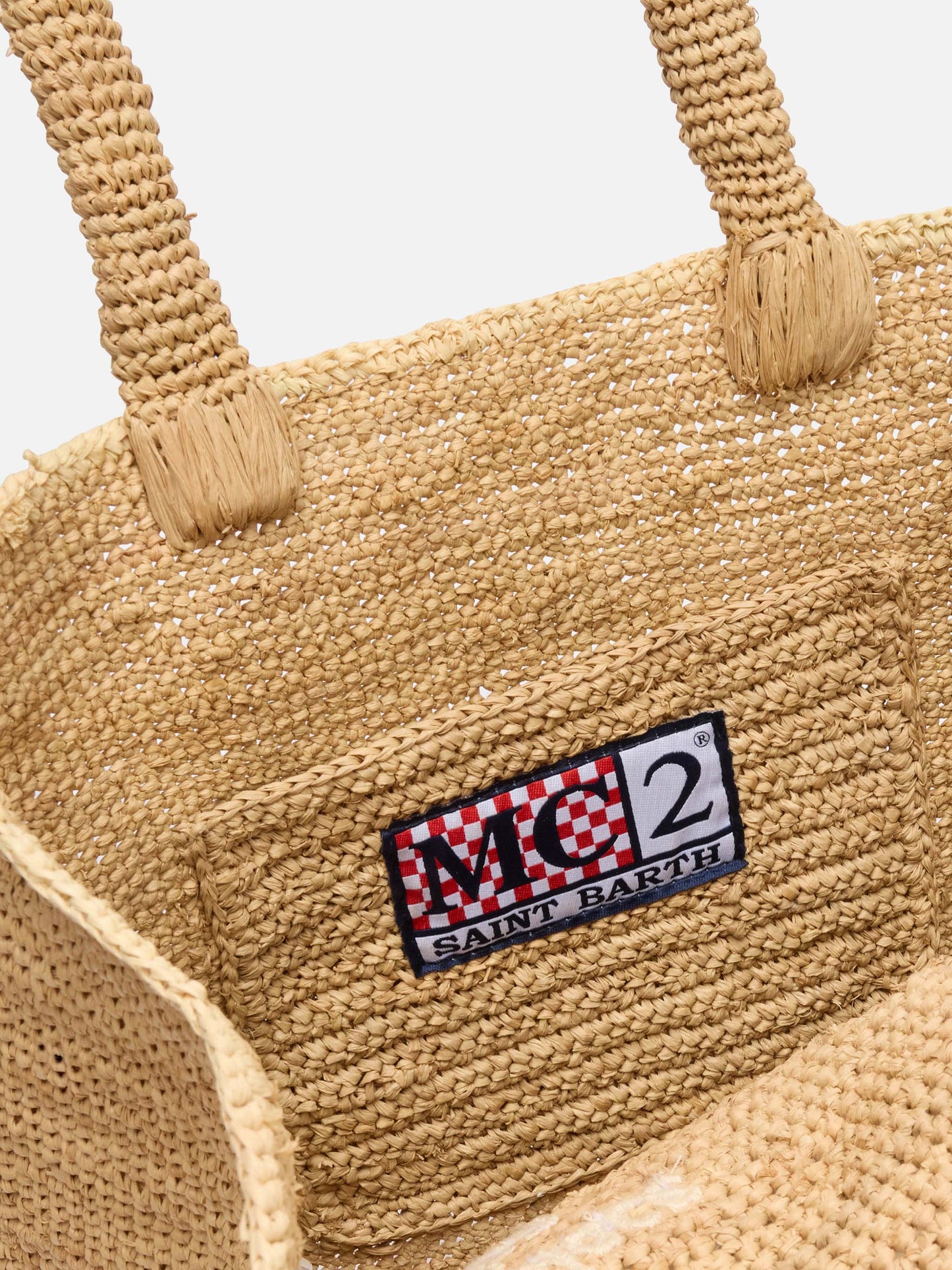 Colette Raffia Handtasche mit Logo-Stickerei