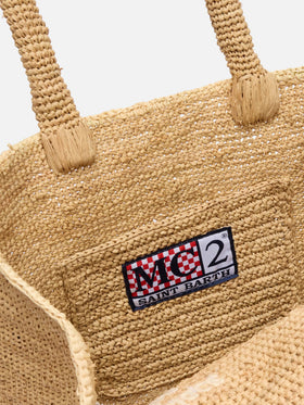 Colette Raffia Handtasche mit Logo-Stickerei