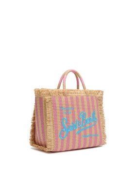 Borsa Colette effetto paglia con stampa a righe