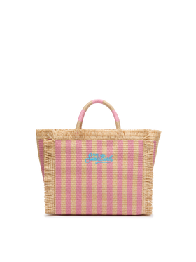 Borsa Colette effetto paglia con stampa a righe