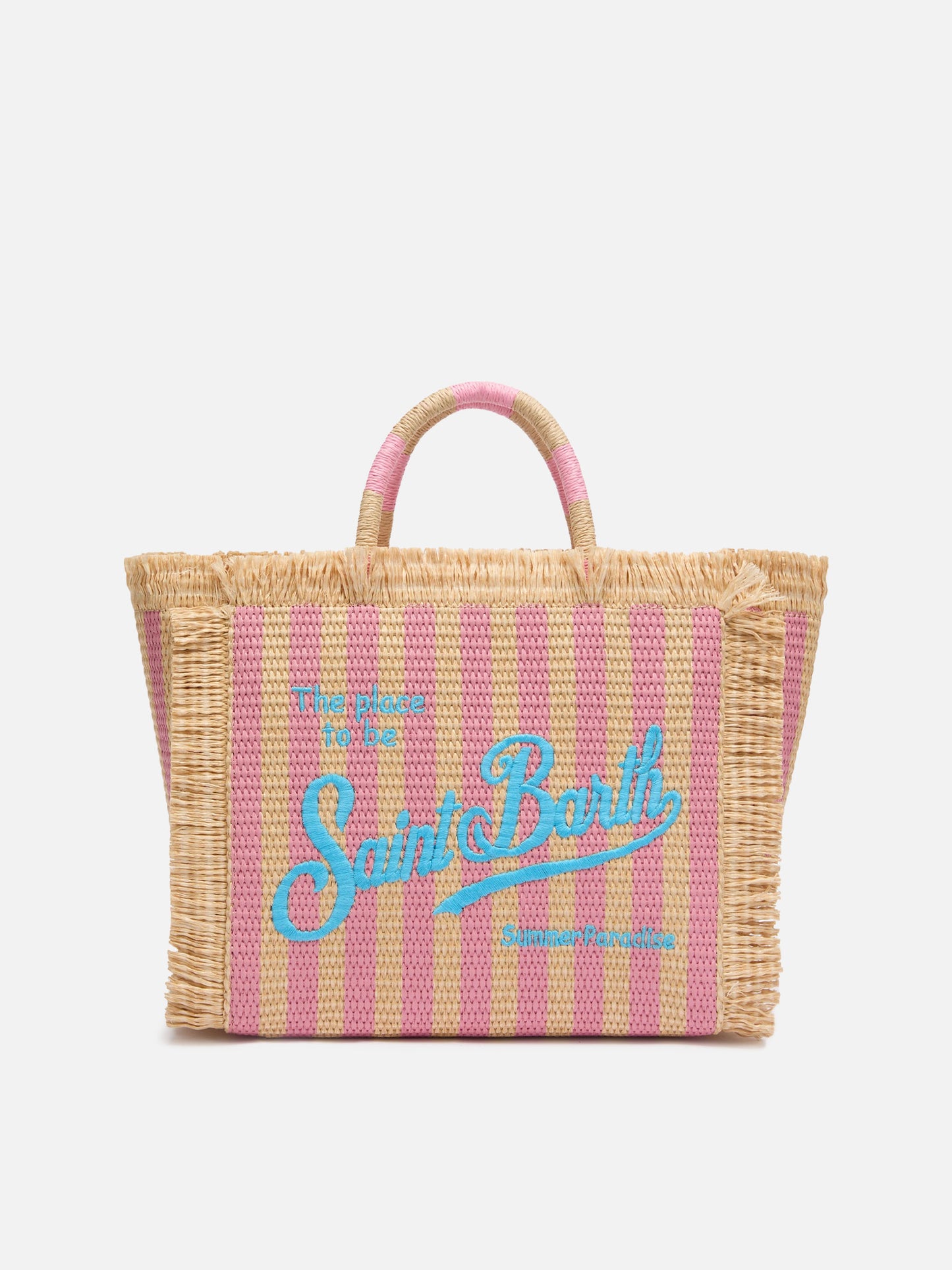 Borsa Colette effetto paglia con stampa a righe