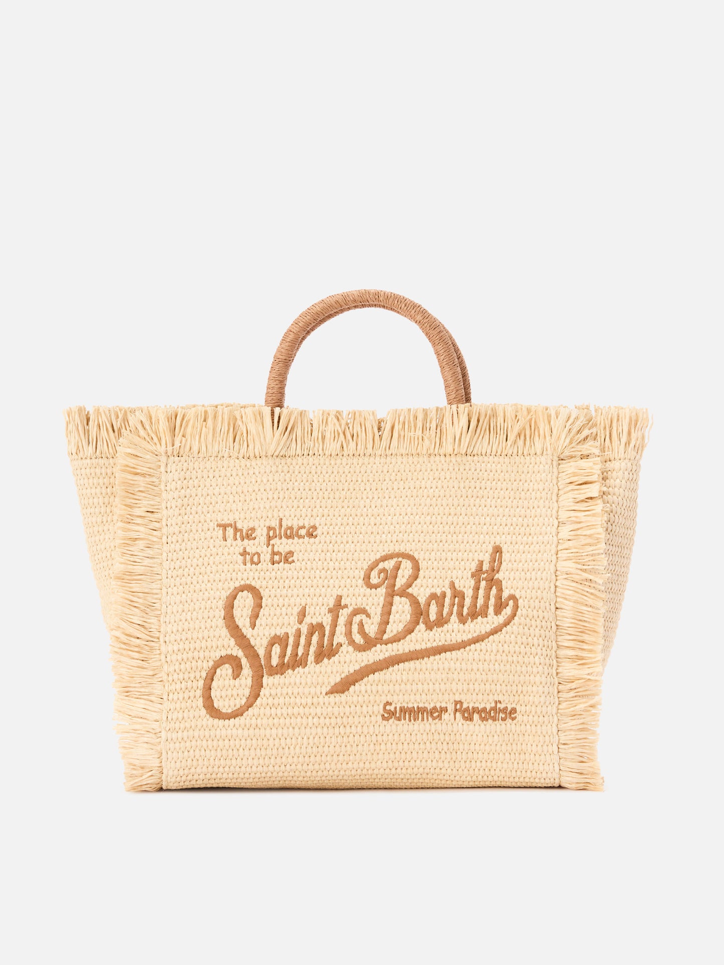 Colette straw effect bag with embroidered logo