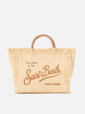 Colette straw effect bag with embroidered logo