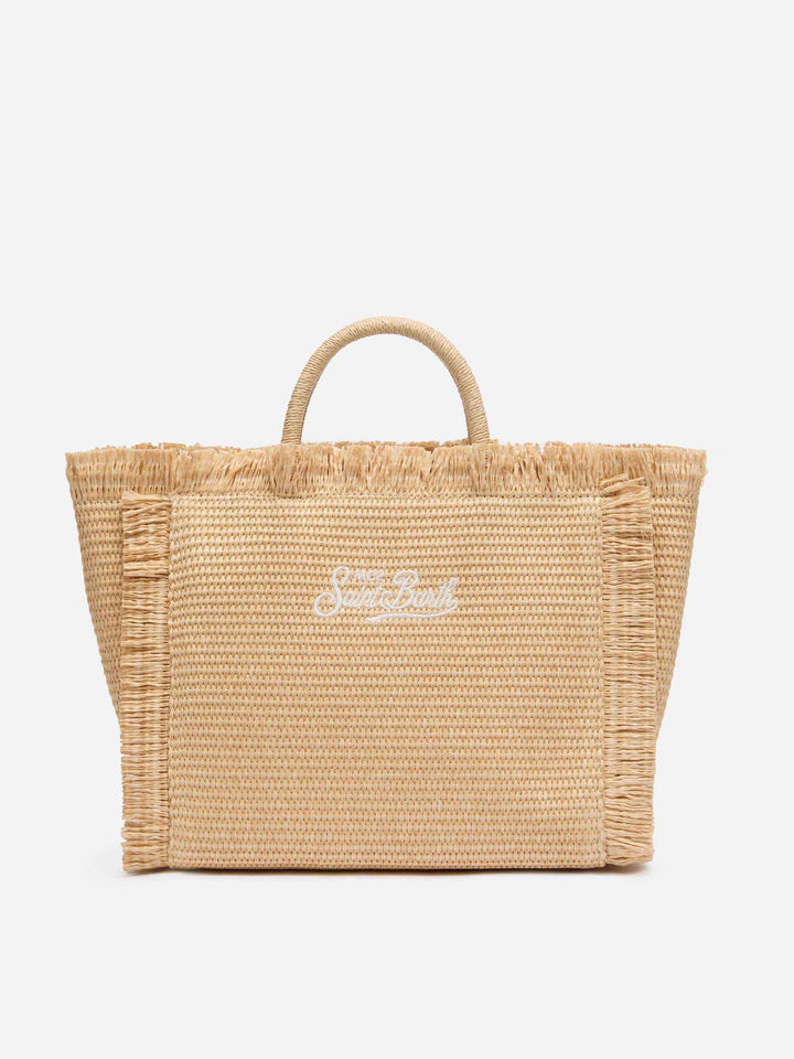 Colette – Handtasche in Strohoptik mit aufgesticktem kleinen Logo