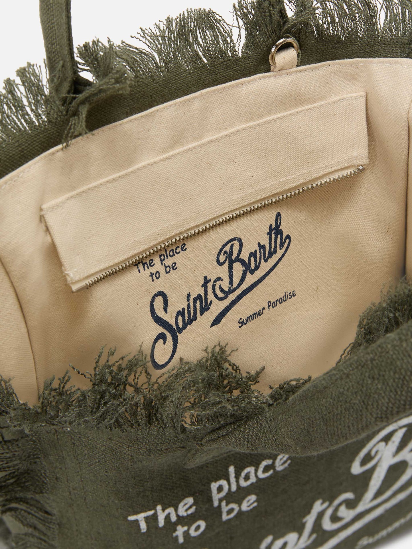 Sac Colette en lin uni vert militaire 
