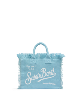 Borsa Colette in lino azzurro